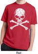 Kids White Distressed Skull Moisture Wicking Shirt