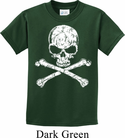 Kids White Distressed Skull Shirt