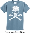 Kids White Distressed Skull Shirt