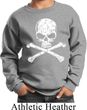 Kids White Distressed Skull Sweatshirt
