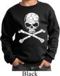 Kids White Distressed Skull Sweatshirt