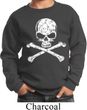 Kids White Distressed Skull Sweatshirt