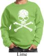 Kids White Distressed Skull Sweatshirt