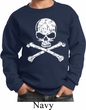 Kids White Distressed Skull Sweatshirt