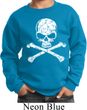 Kids White Distressed Skull Sweatshirt