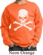 Kids White Distressed Skull Sweatshirt