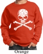 Kids White Distressed Skull Sweatshirt