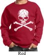 Kids White Distressed Skull Sweatshirt