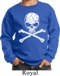 Kids White Distressed Skull Sweatshirt