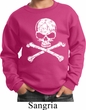 Kids White Distressed Skull Sweatshirt