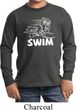 Kids White Penguin Power Swim Youth Long Sleeve