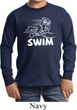 Kids White Penguin Power Swim Youth Long Sleeve