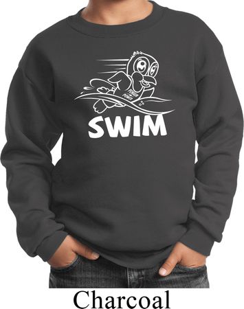 Kids White Penguin Power Swim Youth Sweatshirt