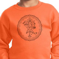 Kids Yoga Circle Ganesha Black Print Youth Sweatshirt