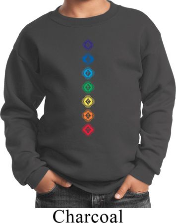 Kids Yoga Diamond Chakras Youth Sweatshirt