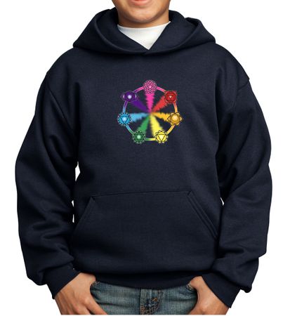 Kids Yoga Hoodie 7 Chakra Circle Hoody