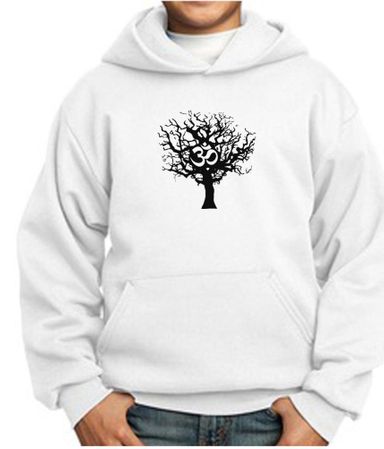 Kids Yoga Hoodie Black Tree of Life Youth Hoody