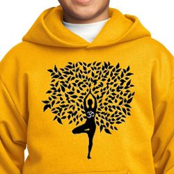 Kids Yoga Hoodie Black Tree Pose Hoody