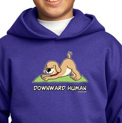 Kids Yoga Hoodie Downward Human Hoody