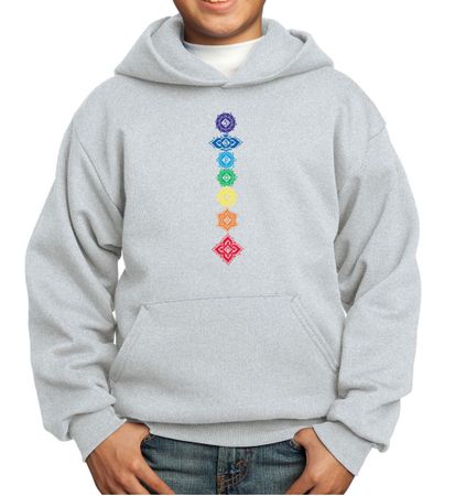 Kids Yoga Hoodie Floral Chakras Hoody