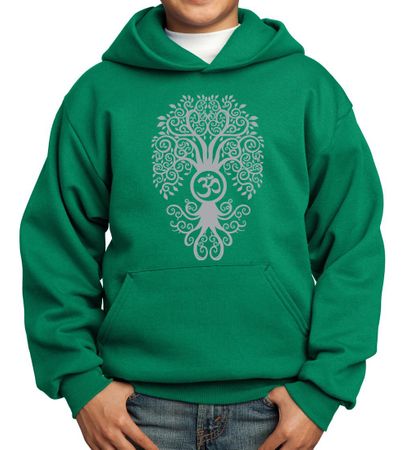 Kids Yoga Hoodie Grey Bodhi Tree Hoody