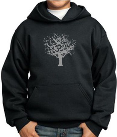Kids Yoga Hoodie Grey Tree of Life Youth Hoody