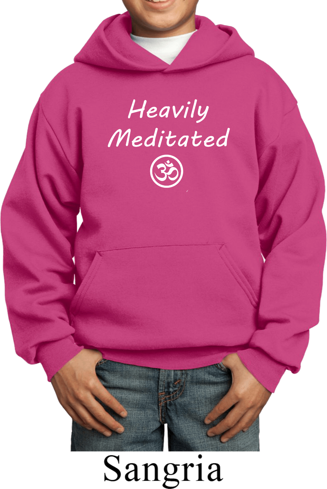 Kids Yoga Hoodie Heavily Meditated with OM Youth Hoody Heavily