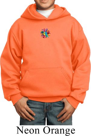 Kids Yoga Hoodie Hippie Sun Patch Middle Print Hoody