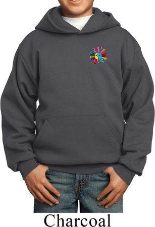 Kids Yoga Hoodie Hippie Sun Patch Pocket Print Hoody