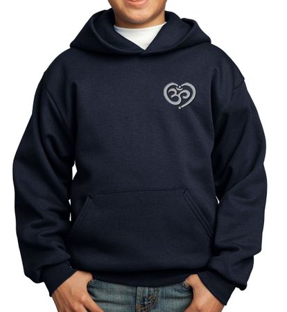 Kids Yoga Hoodie OM Heart Pocket Print Hoody