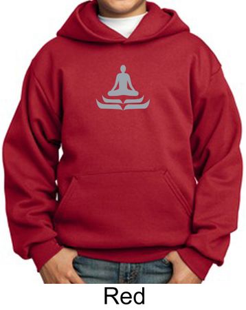 Kids Yoga Hoodie Sweatshirt Lotus Pose Meditation Youth Hoody