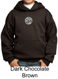 Kids Yoga Hoodie Sweatshirt  Om Symbol Small Print Youth Hoody