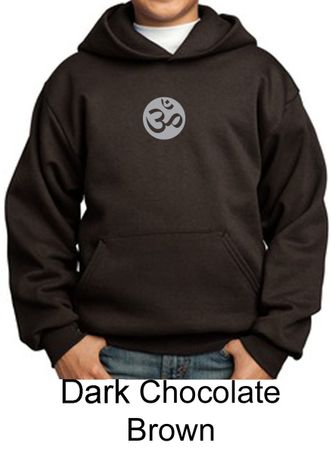 Kids Yoga Hoodie Sweatshirt  Om Symbol Small Print Youth Hoody