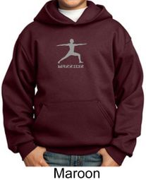 Kids Yoga Hoodie Sweatshirt Warrior 2 Pose Meditation Youth Hoody