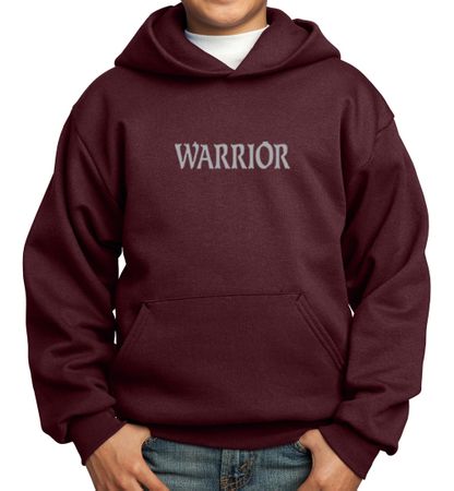 Kids Yoga Hoodie Warrior Text Hoody