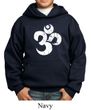 Kids Yoga Hoodie White Distressed OM Hoody