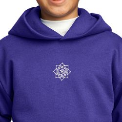 Kids Yoga Hoodie White Lotus OM Patch Hoody