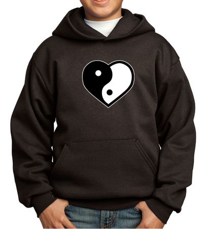 Kids Yoga Hoodie Yin Yang Heart Hoody