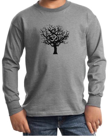 Kids Yoga Long Sleeve Black Tree of Life Youth Long Sleeve