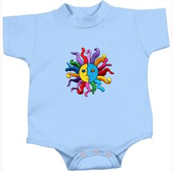 Kids Yoga Romper Hippie Sun Patch Middle Print Onesie