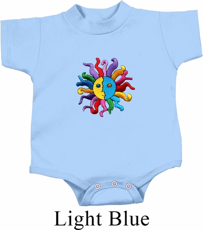 Kids Yoga Romper Hippie Sun Patch Middle Print Onesie