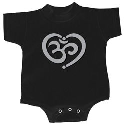 Kids Yoga Romper OM Heart Small Print Onesie