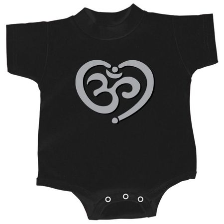 Kids Yoga Romper OM Heart Small Print Onesie