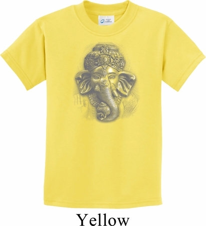 Kids Yoga Shirt 3D Ganesha Lights Tee T-Shirt