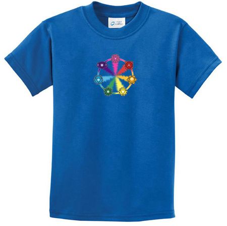 Kids Yoga Shirt 7 Chakra Circle Tee T-Shirt