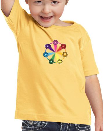 Kids Yoga Shirt 7 Chakra Circle Toddler Tee T-Shirt