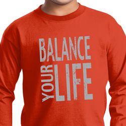 Kids Yoga Shirt Balance Your Life Long Sleeve Tee T-Shirt