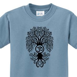 Kids Yoga Shirt Black Bodhi Tree Tee T-Shirt