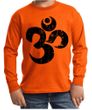 Kids Yoga Shirt Black Distressed OM Long Sleeve Tee T-Shirt