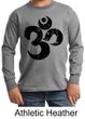 Kids Yoga Shirt Black Distressed OM Long Sleeve Tee T-Shirt